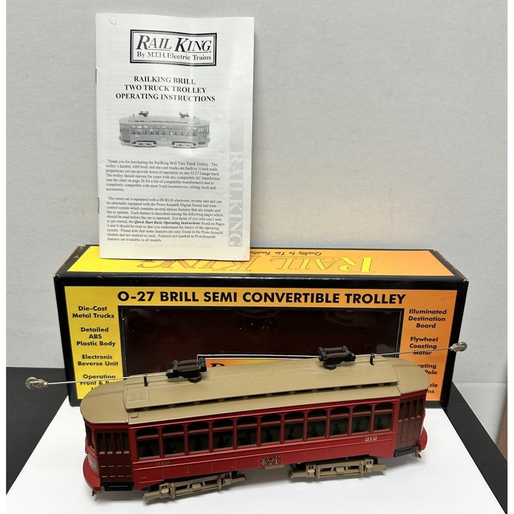 MTH RailKing 30-2512-1 Allentown Brill Semi-Convertible Trolley Proto-Sound